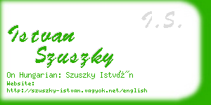 istvan szuszky business card